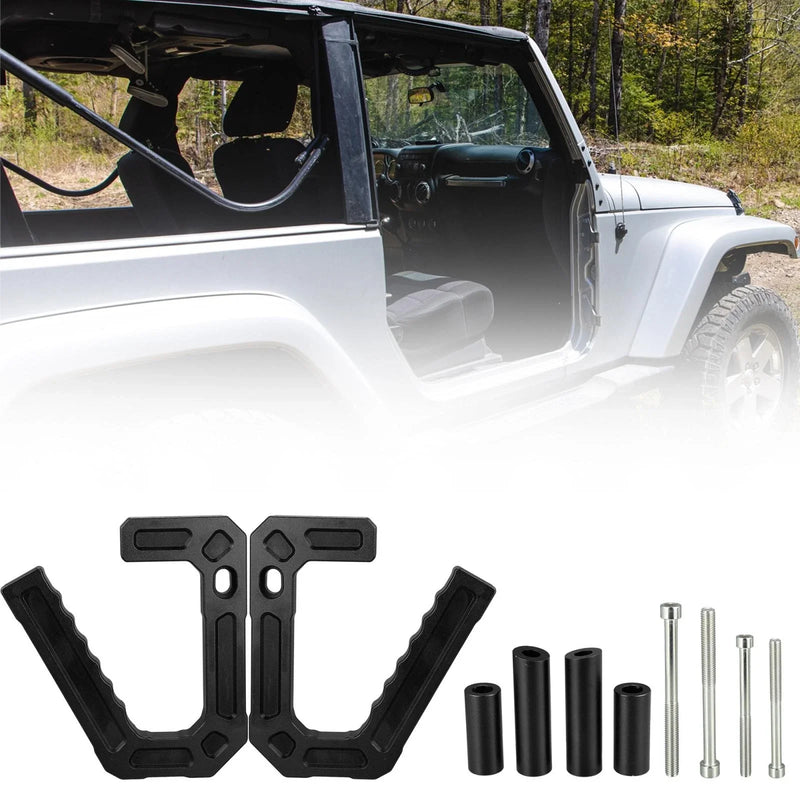 Jeep Wrangler JK (2007-2018) Black Front Grab Handles 2 x Aluminum Alloy