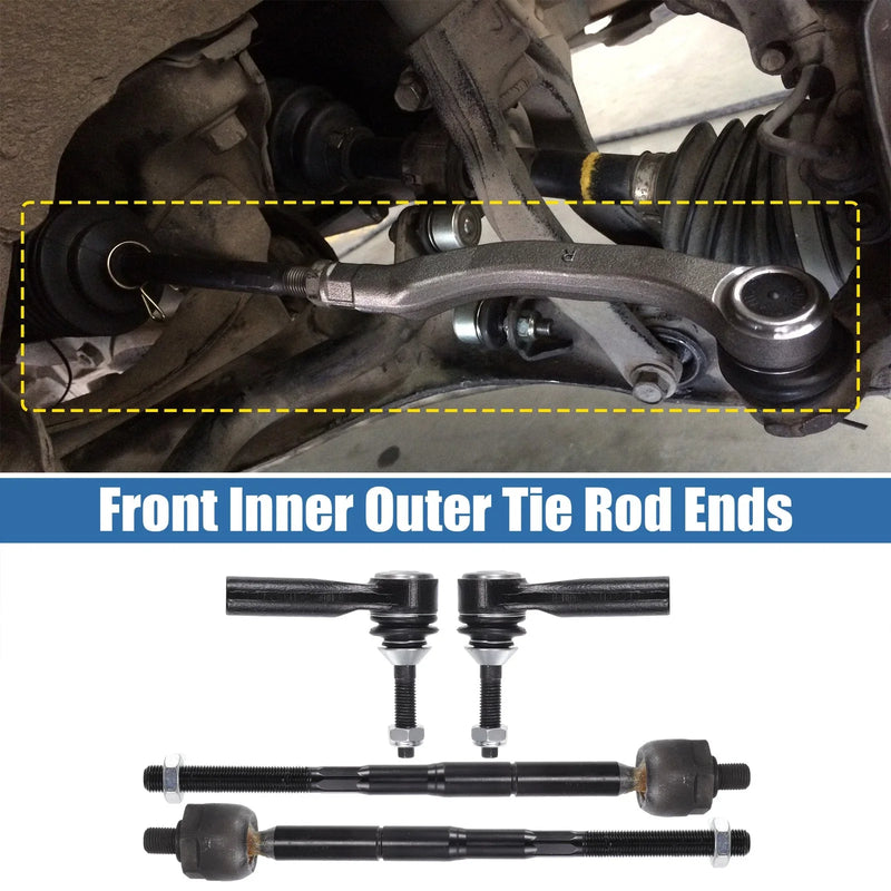 Ford Flex, Lincoln MKS 4 x Front Inner Outer Tie Rod End Links Kit (2009-2019)