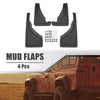 Ford Bronco Sport Black 1 Set Mud Flaps Splash Guards (2021-2023)