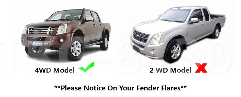 Isuzu D-Max 2003-2011 Front & Rear Mud Flaps (4WD)