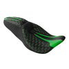 Harley Touring Street Road Glide Black Green Driver Passenger Seat (09-23)