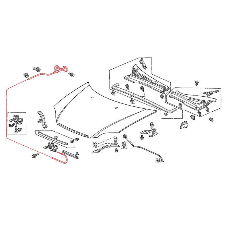 Honda Civic Sedan Dx2001-2005 Bonnet Release Cable