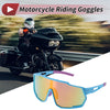 Motorcycle Goggles / Multicolor Lens Blue with Red Spots / Frame