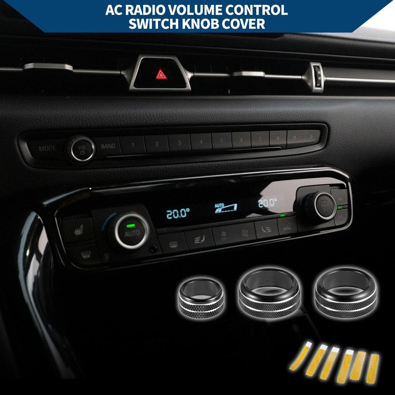 Toyota Supra AC Radio Volume Switch Knob Cover Ring 3 Pcs (2018–2022)