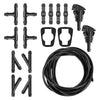 Vehicle Windscreen Washer 5M Black Hose Connectors Nozzle Pump