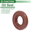 Oil Seal Rotary Shaft Seal FKM Rubber 17x35x5mm Brown 5 Pcs