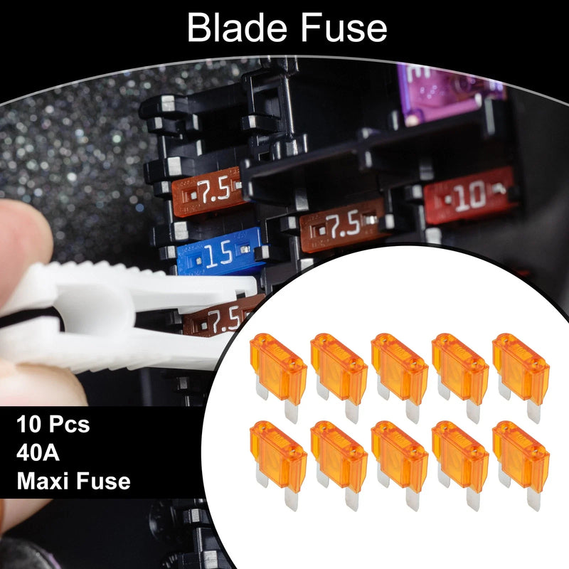 Car Boat Truck RV Motorcycle 10 Pcs Maxi Fuse 40A Blade Fuse Orange