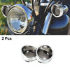 Harley Dyna Smoked Black 2 x Turn Signal Light Covers Silver Tone Visors