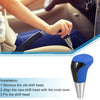 Toyota Gear Shift Knob Carbon Fiber Pattern Unpunched Faux Leather Blue