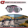 Motorcycle Riding Goggles Silver Tone Lens Pink Frame PC Cycling Sunglasses