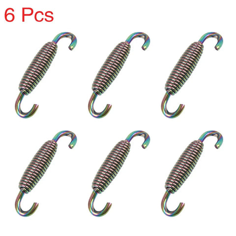 Motorcycle 6pcs 59mm Multicolor Exhaust Pipe Springs Stainless Swivel Hook