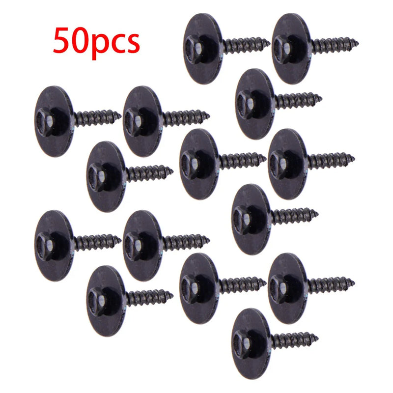 50 x 7mm Metal Hex Car Fender Bumper Screws Retainers Clips