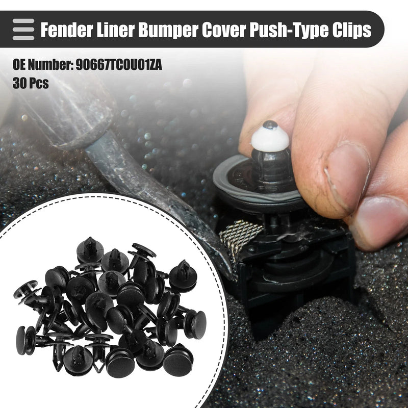 Honda 30 x Fender Liner Bumper Cover Push-Type Clips (No. 90667TC0U01ZA)