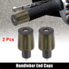 Motorcycle Pair 18mm Hand Grips End Plug Aluminum Alloy Bronze Tone
