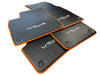 Lamborghini URUS 2018-2024 Carbon Fiber Leather Orange Trim Floor Mats