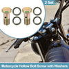 Motorcycle Bolt Screw / M12x1.5 32mm / 3-Hole Hollow Bolt Screw with Washer