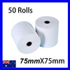 Cash Register Receipts 50 x 75x75mm 1 Ply White Bond Paper Rolls