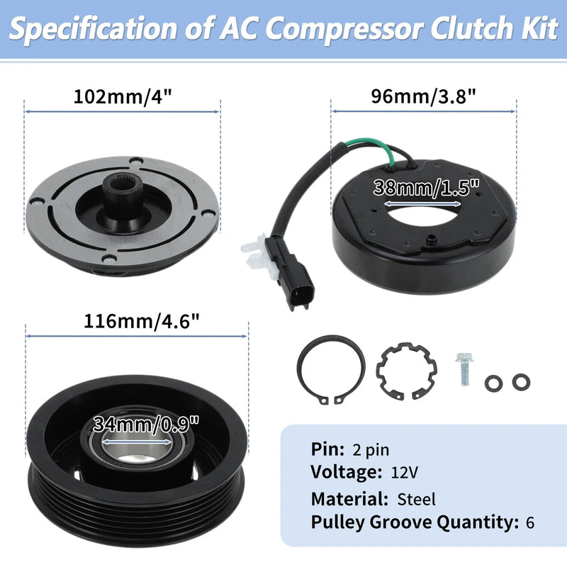 Ford Explorer, Flex, Lincoln MKS AC Compressor Clutch Kit (2009-2019)