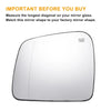 Jeep Grand Cherokee, Dodge Left White Mirror Glass w/ Back Heated (2011-2021)
