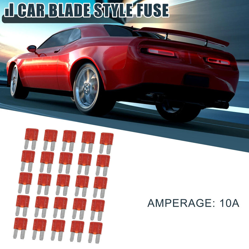 Boat Truck RV Camper Motorcycle 25pcs 10A Car Mini Blade Fuses