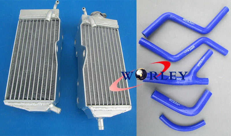 Honda CR125R CR125 1987-1988 Aluminum Radiator & Blue Hoses