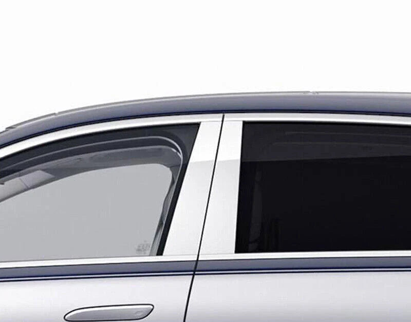 Benz S Class W222 Chrome Aluminum Pillar Window Trim Covers (2014–2020)