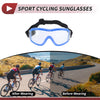 Motorcycle Clear Lens Blue Frame PC PU Sunglasses Goggles