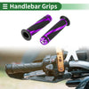 Motorcycle Handlebar Grips Rubber Black Purple 7/8" 22mm Hand Grips Cover