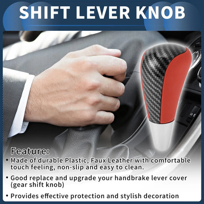 Automatic Gear Shifter Knob for Toyota 4Runner 2003-2021 Faux Leather Black Red