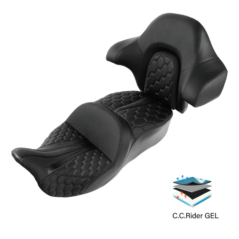 Harley CVO Street Road Glide Driver Passenger Gel Seat Backrest (2014-2023)