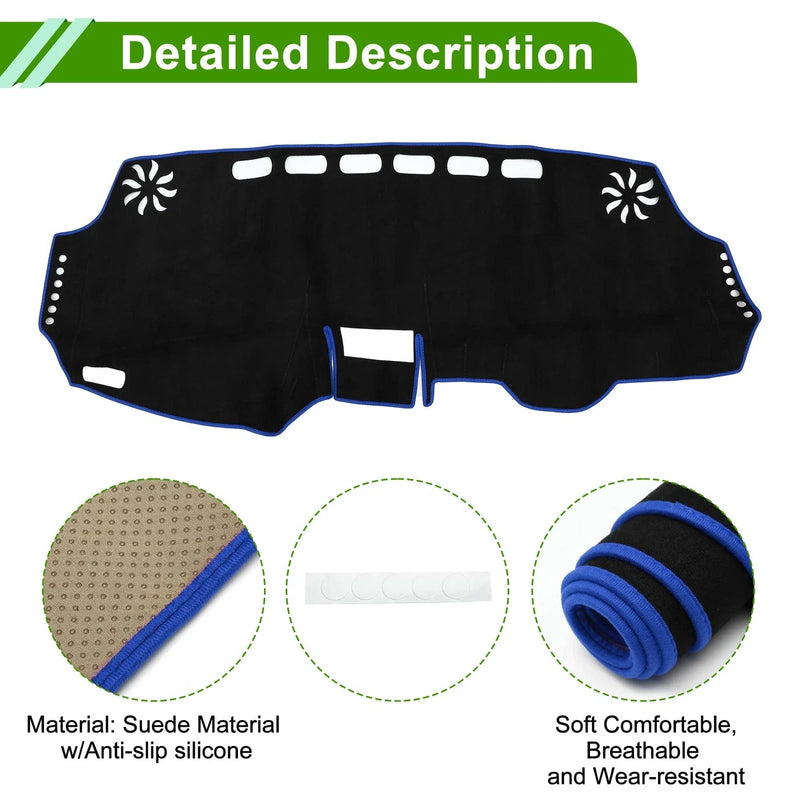 Toyota Wish 2010-2018 Sun Protector Black Blue Dashboard Cover Mat