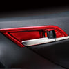 Toyota Camry 4Pcs Red Interior Door Handle Bowl Covers (2018-2023)