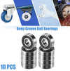 Auto 10 Pcs 5x13x4mm Double Rubber Shield Auto Deep Groove Ball Bearings