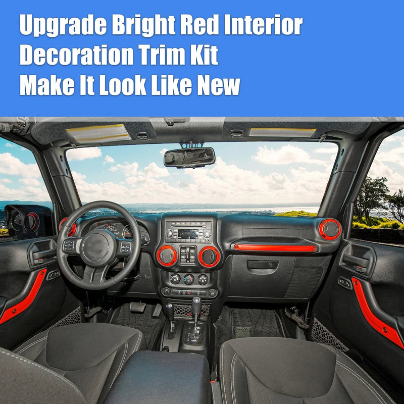 Jeep Wrangler JK (2011-2018) - Red Decoration Set 21pcs Interior Trim Kit