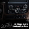 Dodge Ram 1500 - 4 x Black AC Switch Knob Cover Ring Trim