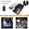 Tesla Model X Center Console Organizer Storage Box Phone Wireless Charger