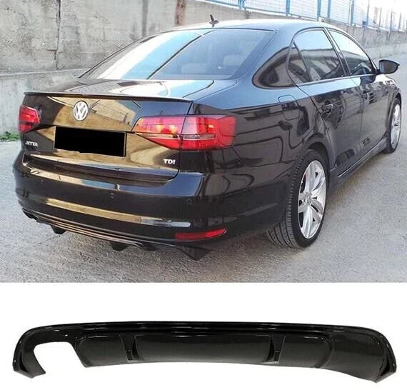 VW Jetta MK6 R Gloss Black Rear Bumper Diffuser (2014-2018)