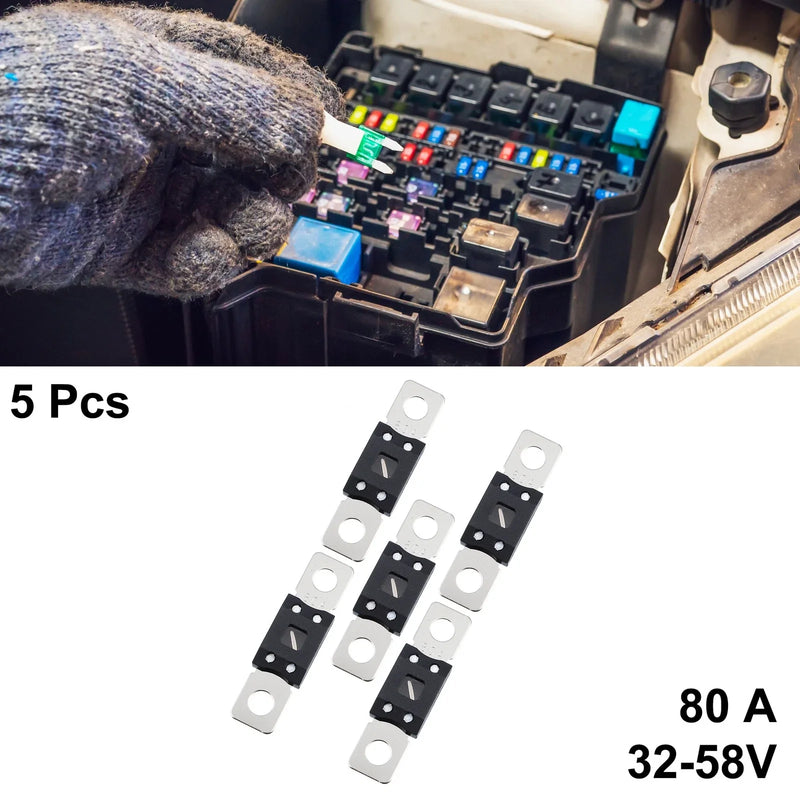 Automotive Truck Motorcycle Boat Audio Fuses Holder 5pcs 80A 32V Fuse