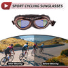 Motorcycle Riding Goggles Multicolour Lens Brown Frame Cycling Sunglasses