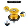 Pair Motorbike Swingarm Spools 6mm CNC Swing Arm Spools Slider Stand Gold Tone