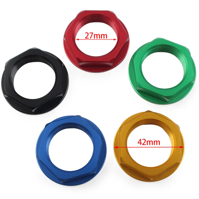 Black 36mm Motorcycle Triple Tree Stem Yoke Center Hole Nut