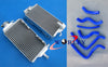 Honda CR125R Aluminum Radiator + Blue Silicone Hose (2000-2001)