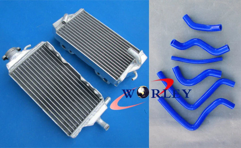 Honda CR125R Aluminum Radiator + Blue Silicone Hose (2000-2001)