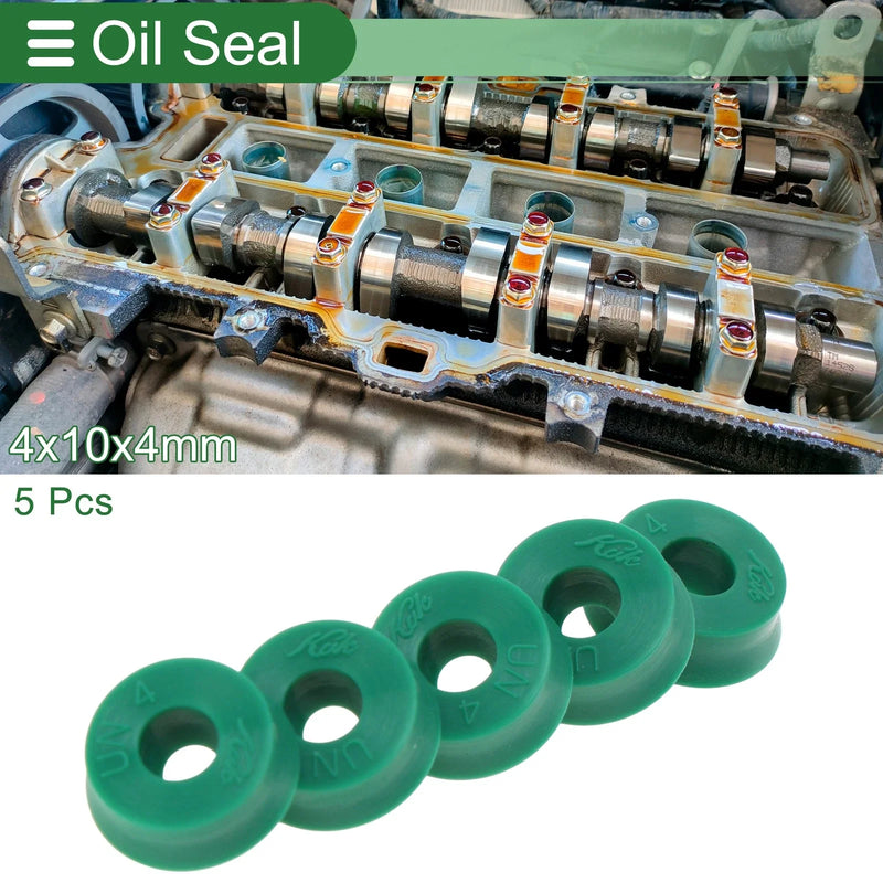 Oil Seal / 5 Pcs / Rotary Shaft Seal TPU 4x10x4mm High Pressure Green