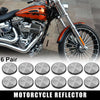 Motorcycle Bike 6 Pair M6x1.0 White Universal Screw Mount Warning Reflector