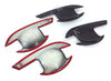 Mitsubishi Triton L200 4 x Carbon Door Handle Bowl Inserts Covers (2006-2014)