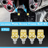 Universal Motorcycle License Plate Screws Cover / M6 3.45 cm Yellow 4 pcs