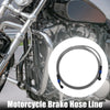 AN3 M10 Brake Hose Motorcycle Braided Line Tube 190cm Silver Tone Blue