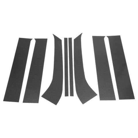 Ford Everest (2015-2021) Carbon Fiber Black 8 Pcs Door Pillar Window Trim