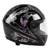 DOT S-XXL Adult Pink Black Butterfly Full Face Motorcycle Helmet
